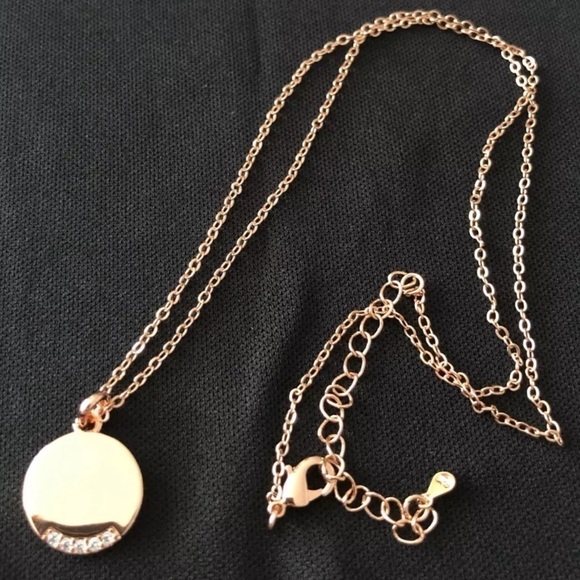 UNIQUE Micro Pave Inlay Round Drop Necklace - Picture 10 of 12